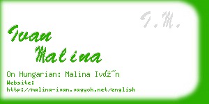 ivan malina business card